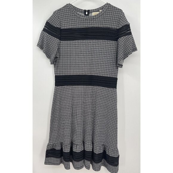 NWOT Michael Kors Mesh Combo Flounce Hem Dress Sz 0X 14W - Picture 1 of 9